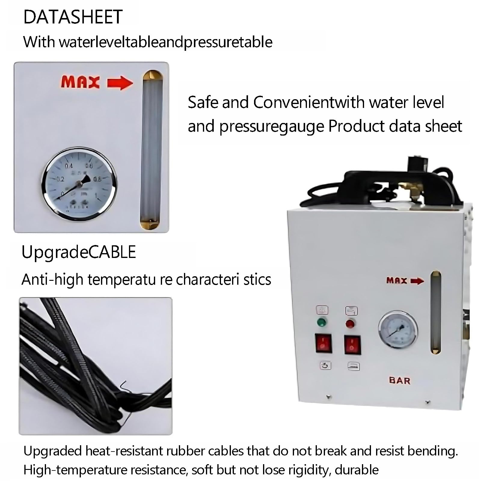 Station de repassage à vapeur industrielle en acier inoxydable, fer à repasser à vapeur électrique 1600w avec chaudière 900w, vapeur de vêtement 4l pour vêtements, pour magasin de vêtements, blanchiss