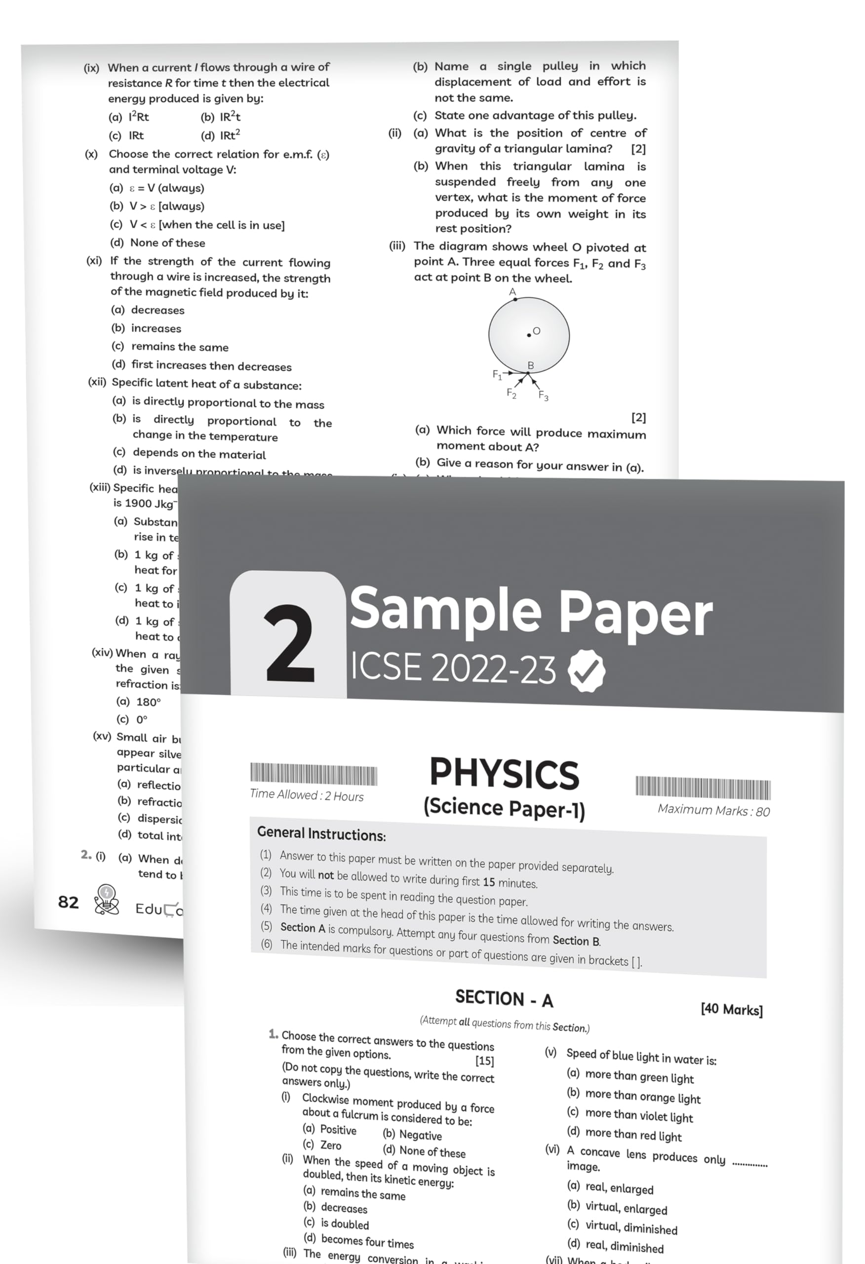Educart 40 ICSE Sample Papers Class 10 - All Subjects Physics – Chemistry – Maths – Biology – English Language & Literature – History & Geography for 2023-24 (for March 2024 Exam) 2