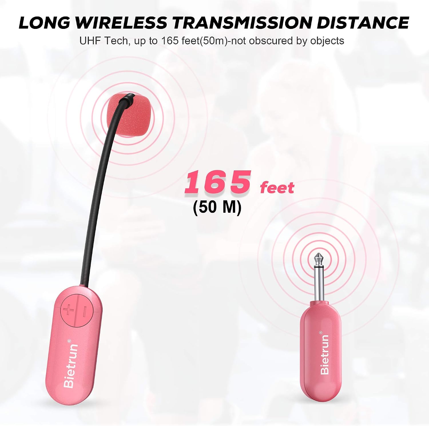 Wireless Microphone Headset, Uhf Wireless Headset Microphone System, 165ft Range, 1/4''&1/8'' Plug, Handheld Head Mounted 2 In 1, For Iphone, Ipad, Android, Desktop, Camera, Speaker, Amplifier