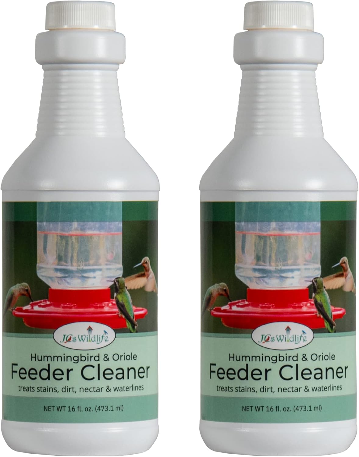 JCs Wildlife Hummingbird & Oriole Feeder Cleaner, 16 oz. (Refill Bottle-2Pack)