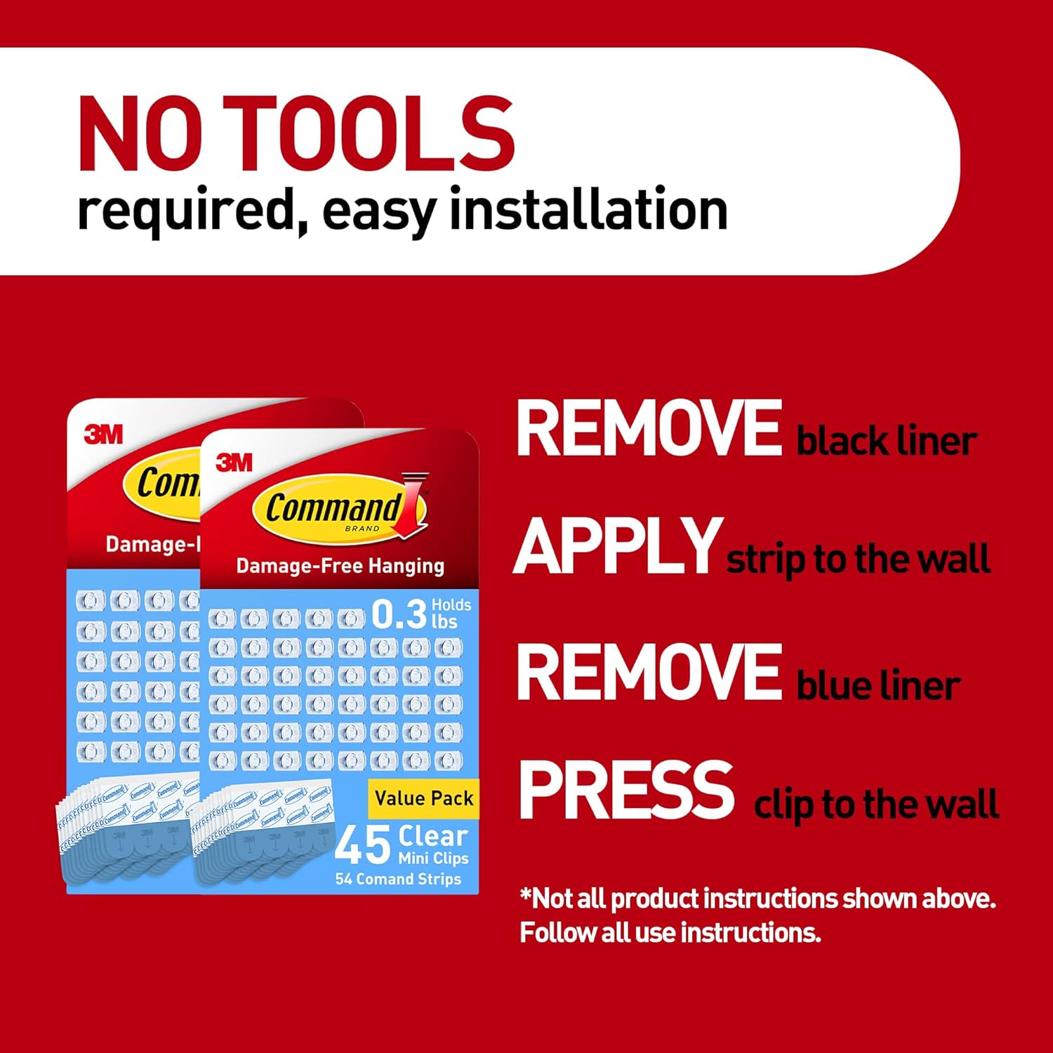 Command Indoor Mini Light Clips, Damage Free Hanging Christmas Lights, Mini Wall Clips for Hanging Indoor Christmas Decorations, Lights and Cables, 90 Count