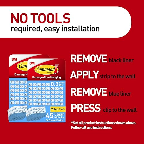 Miniatura 7 de Command Mini clips de luz para interiores, clips de luz colgantes de Navidad sin daños, mini clips de pared para colgar decoraciones navideñas en