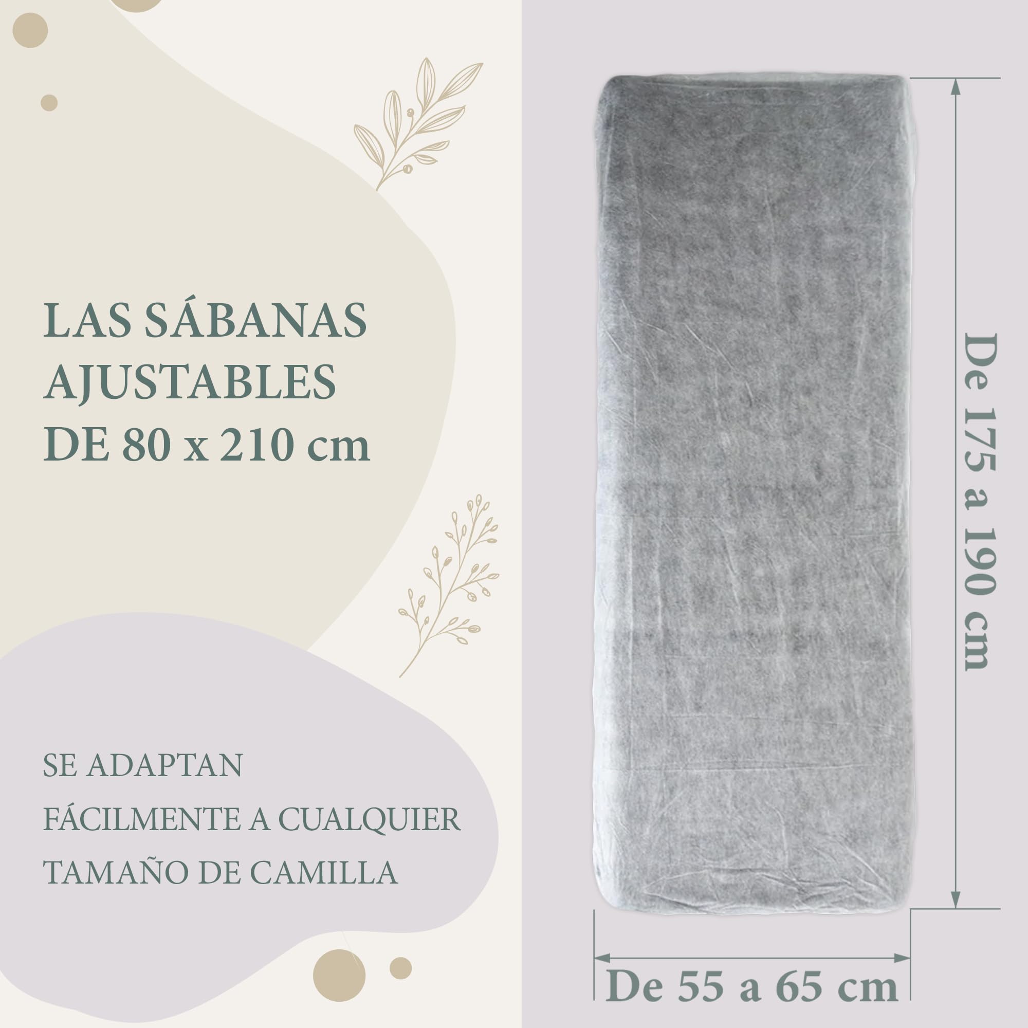 10 Uds Sábanas de Camilla Ajustables Desechables 80x210cm de TNT SMS | Funda Camilla Masaje |Blanca Tela Desechable para Camilla,Funda Colchón, Hotel, Salón de Belleza y Estética