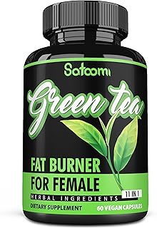 SATOOMI 11in1 Green Tea Extract Fat Burner for Women With Garcinia Cambogia, Ceylon Cinnamon, White Kidney Bean, Ginger, F...