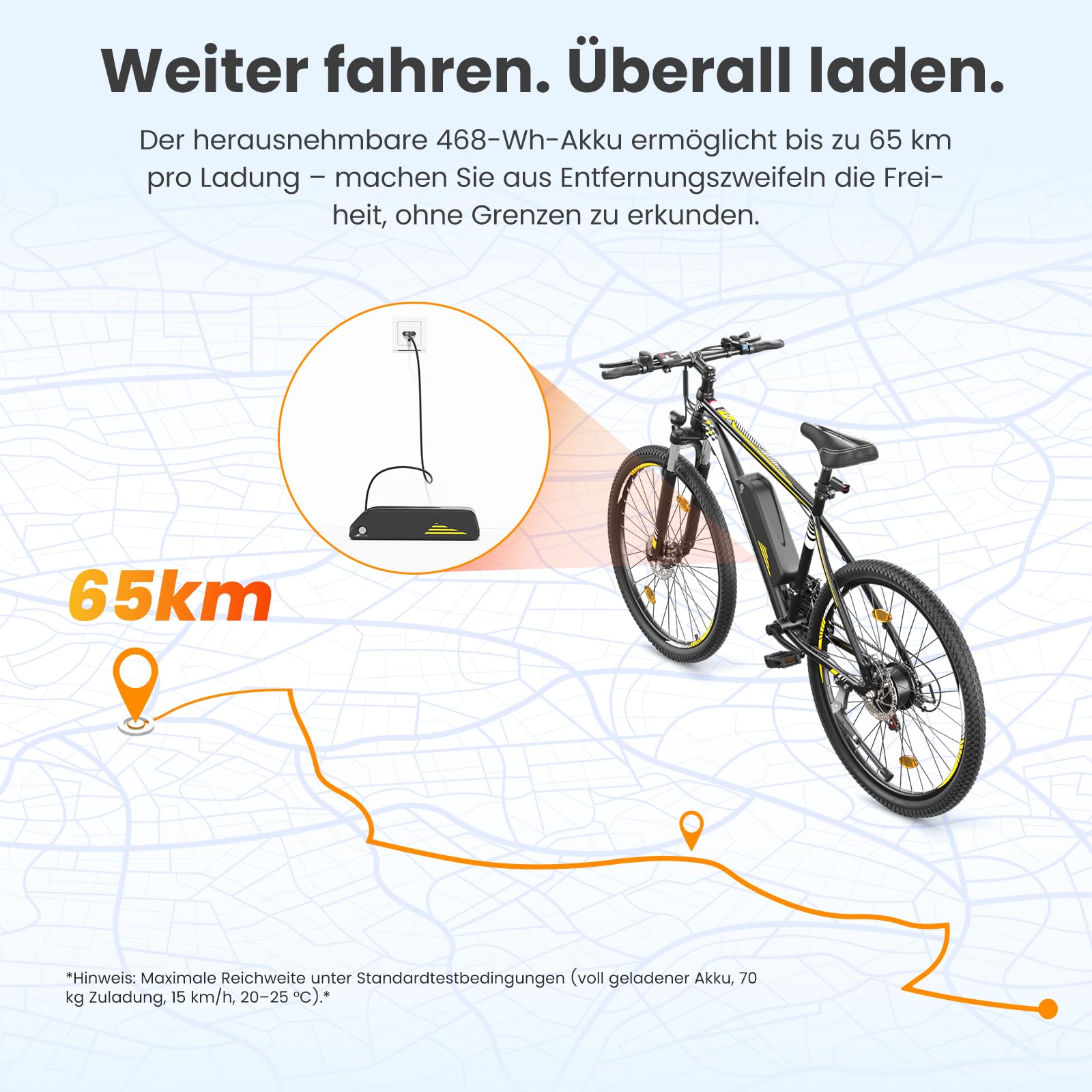 Touroll U1 E-Bikes, 26/29 Zoll E Bike Herren Damen mit Abnehmbarer 36V 13Ah Akku, 250W Motor MTB, E-Mountainbike mit 21 Gang, Elektrofahrrad Reichweite über 55-100KM, CST Off-Road-Reifen