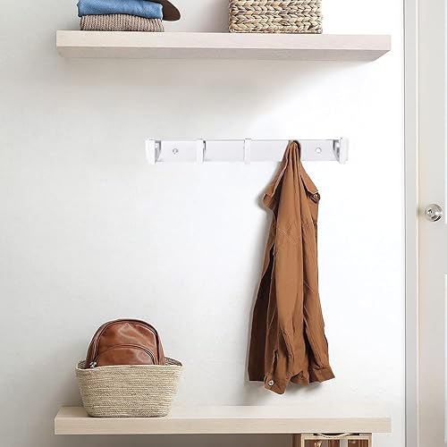 Miniatura 4 de ALZARDO Paquete de 2 percheros resistentes para montar en la pared, estante de acero inoxidable con 5 ganchos en forma de L para abrigos, toallas,