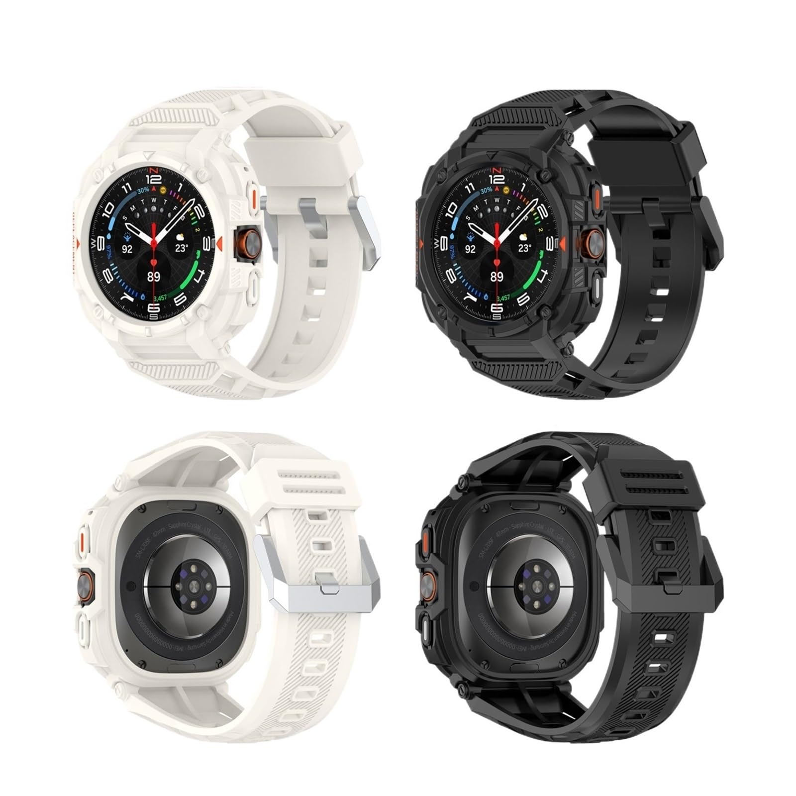 TPU Integrated Strap For Samsung Galaxy Watch Ultra 47mm One-Piece Bracelet For GALAXY ULTRA Case(Starlight color)