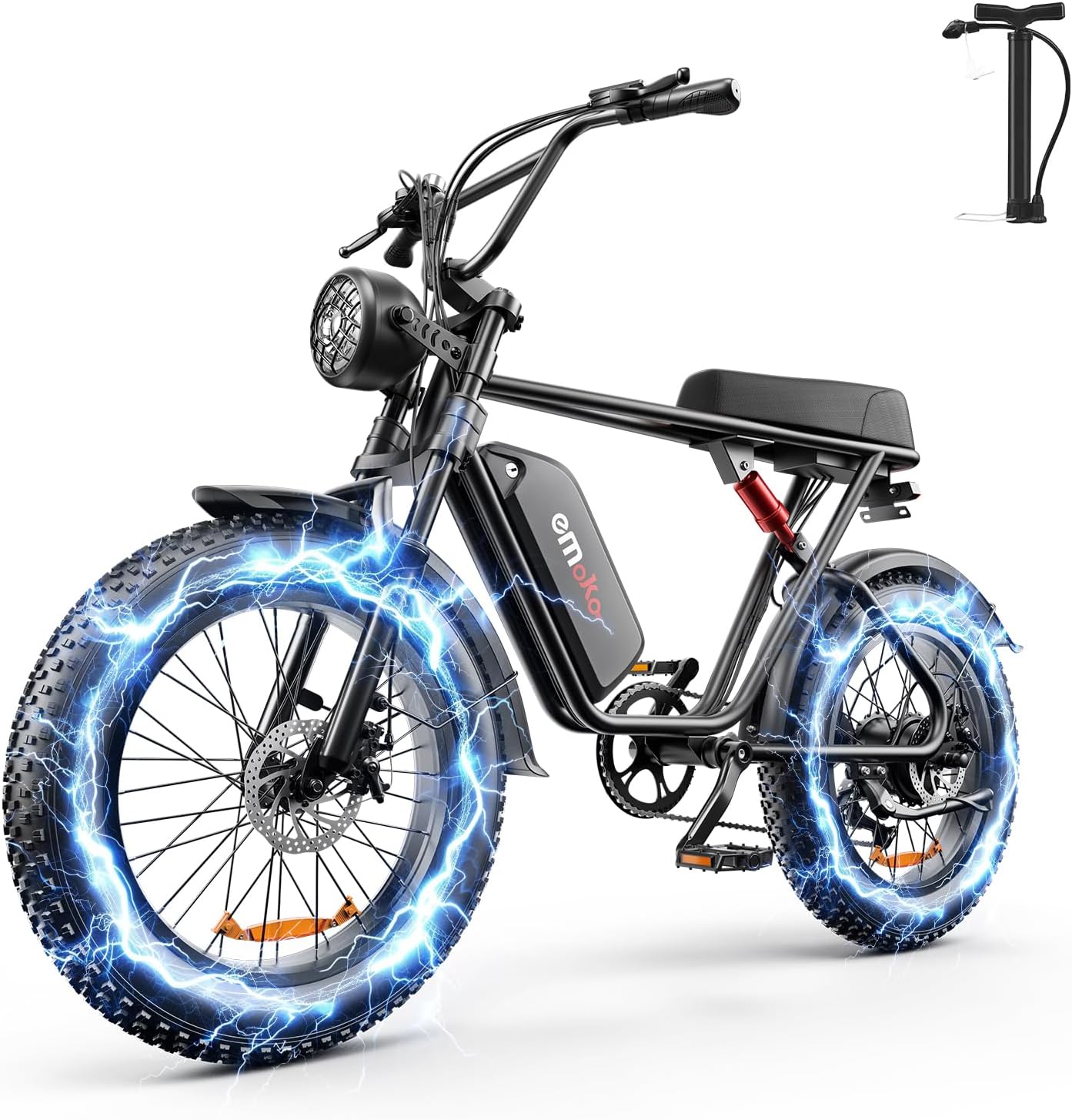 Electric Bike for Adults, 1500W Ebike, Up to 32MPH & 80Miles Long Range, 48V/20Ah Removable Battery，20'' Fat Tire Mountain Electric Bicycle, 7-Speed with Full Suspension