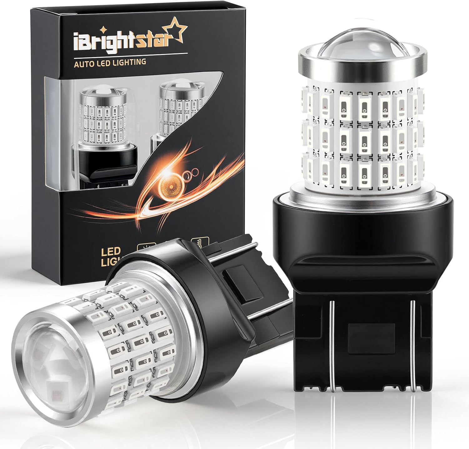 iBrightstar 7443 LED Bulb Red, 7440 LED Brake Light Bulbs Super Bright for Rear Brake Lights and Tail Lights, 2 Pack