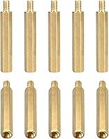 Vista 9 de M3x4x4mm (DxHLxML) - Separador hexagonal de latón -10Pack- Bueno para máquina electrónica - Tuercas de tornillo espaciadoras macho a hembra