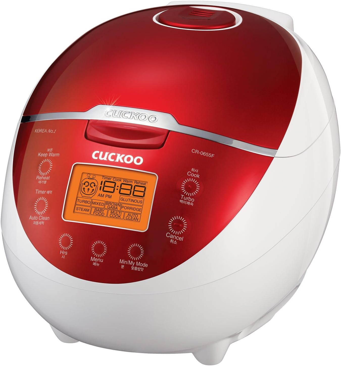 CUCKOO CR-0655F | 6-Cup (Uncooked) Micom Rice Cooker | 12 Menu Options: White Rice, Brown Rice & More, Nonstick Inner Pot, Designed in Korea | Red/White