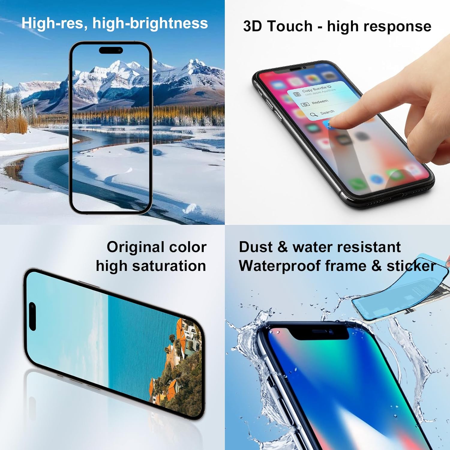 for iPhone 15 Pro Max Screen Replacement ，Wholesale Full HD LCD Display 3D Touch Digitizer Frame Assembly with Waterproof Adhesive for (Models A2849,A3105,A3106,A3108) 6.7 inch,No Repair Tools