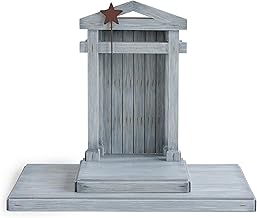 Willow Tree Crèche for The Classic Nativity, Four-Part Assembly Wood Backdrop Shelters Holy Family, Build a Holiday Tradition with Nativity Collection, Hand-Painted Accessory