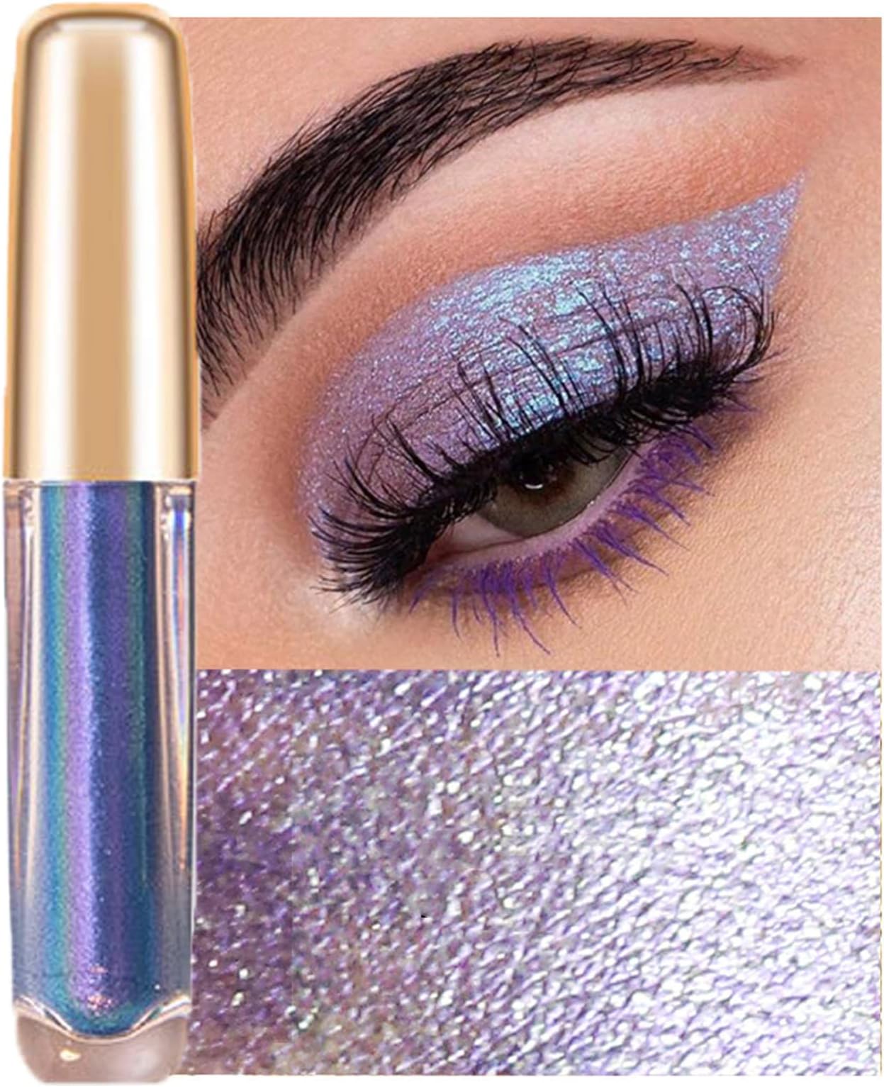 Chameleon Liquid Eyeshadow,Metallic Eyeshadow Liquid Intense MultiColor Shifting, Sparkling,Multichrome Eye Shadow Glitter High Pigment Longer-Lasting With No Creasing,Quick-Drying Makeup (#04)