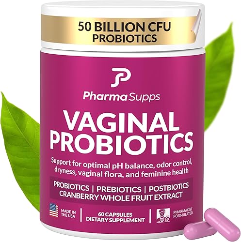 Probiótico para mujer para la salud vaginal 50 mil millones de UFC con probióticos, prebióticos, postbióticos y arándanos para equilibrio del pH,