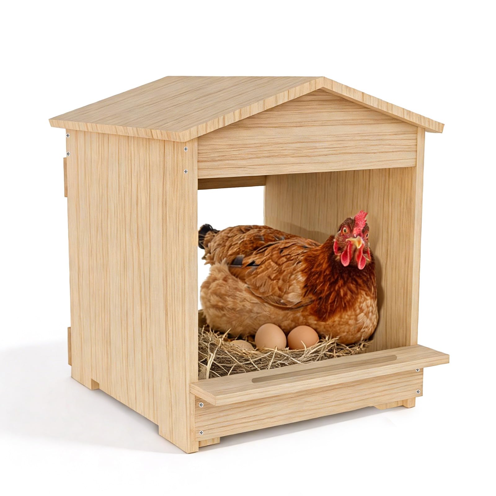 Cassetta Per Galline Ovaiole, 30,5 x 29 x 38,5 cm | Nidi Per Galline Da Parete, Accessori in Legno Per Pollai, Uccelli e Anatre