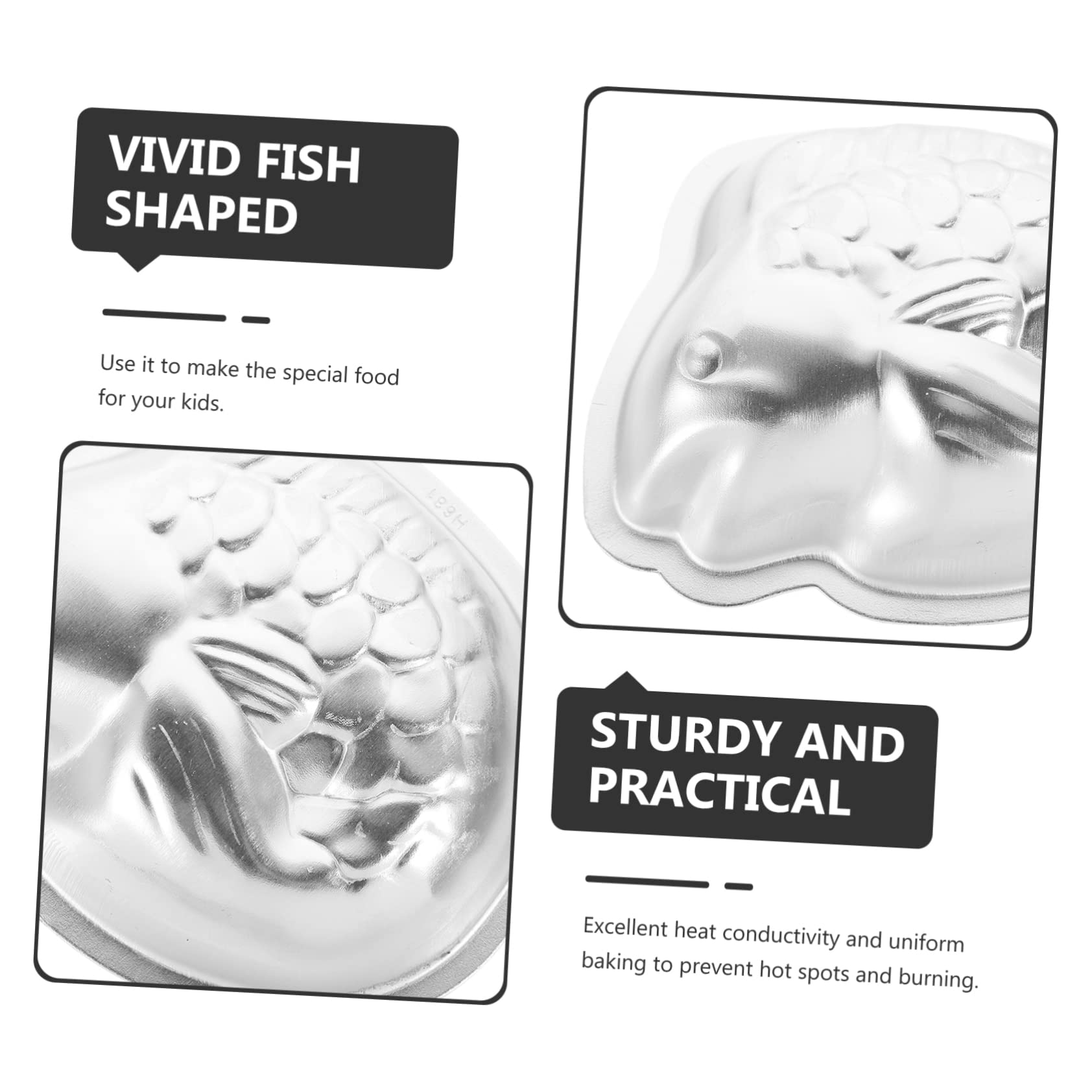 Amosfun 10 Piezas Molde De Pastel De Arroz Sartenes Para Tarta Molde Artesanal De Sugarcraft Pasta De Azúcar Horneado De Pescado Horneado De Pasteles Pastelitos Silver Aleación De Aluminio