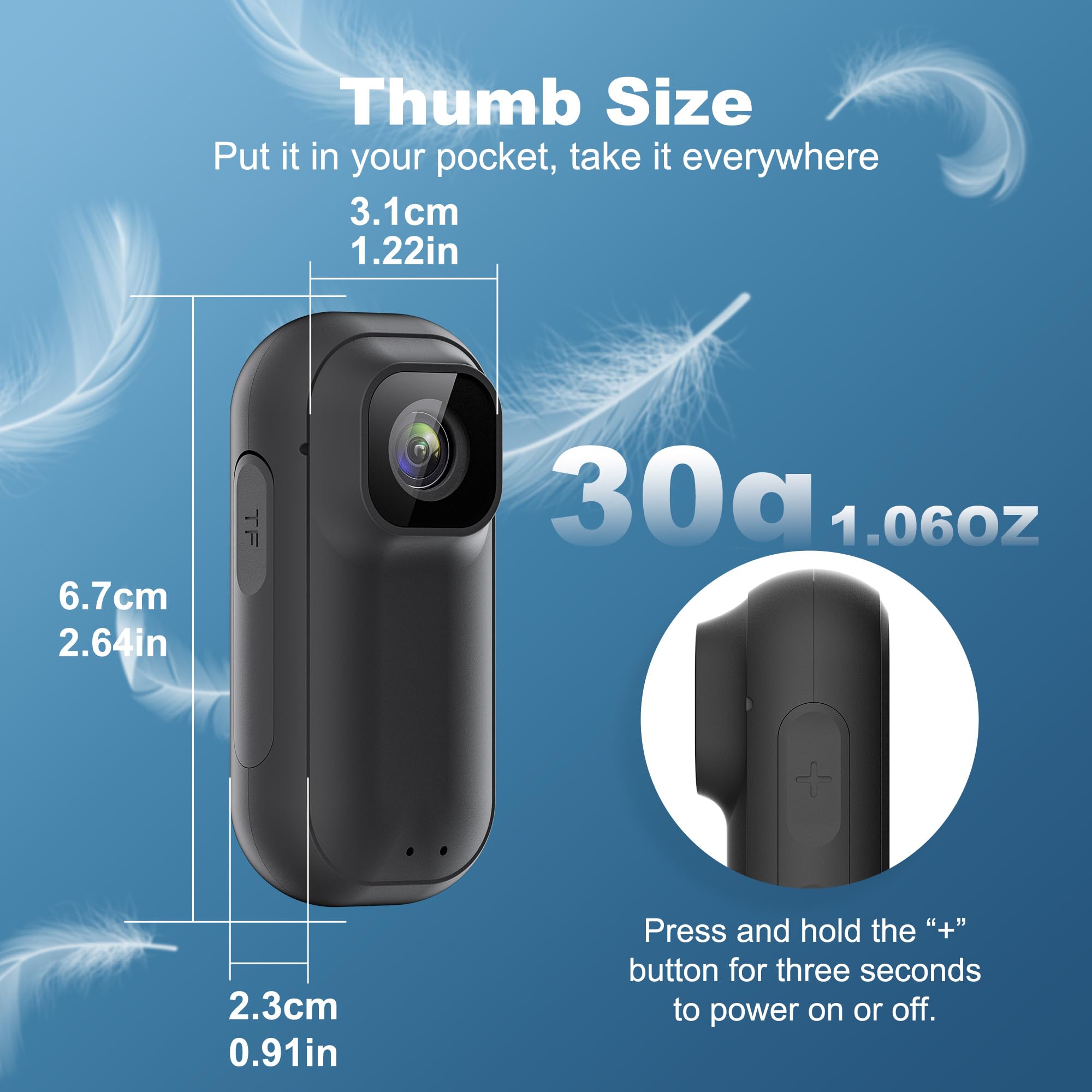 Mini-Bodycam 4K WiFi – 128 GB Action-Kamera mit 1,5-Zoll-Bildschirm | daumengroße POV-Kamera mit Ladetasche, Tragbare Sportkamera mit Zeitstempel für Sicherheit, Arbeit und Radfahren