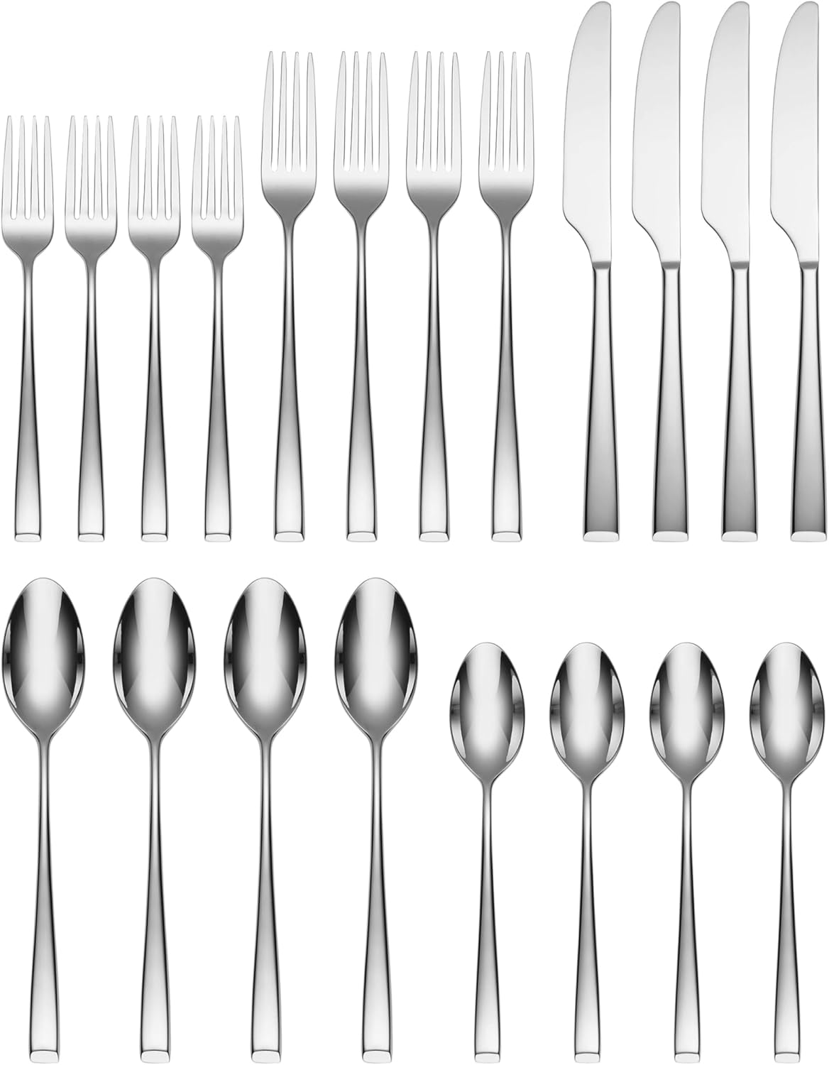 Cambridge 349620CNW12R Marlise Mirror 20-Piece Flatware Set, Service for 4,Silver