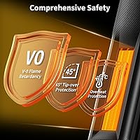 Vista 5 de Space Heaters for Indoor Use, 24" Electric Space Heater, 1500W PTC Ceramic Heater for Office with Remote, Thermostat, 3 Modes, 35dB Quiet, 12H Timer