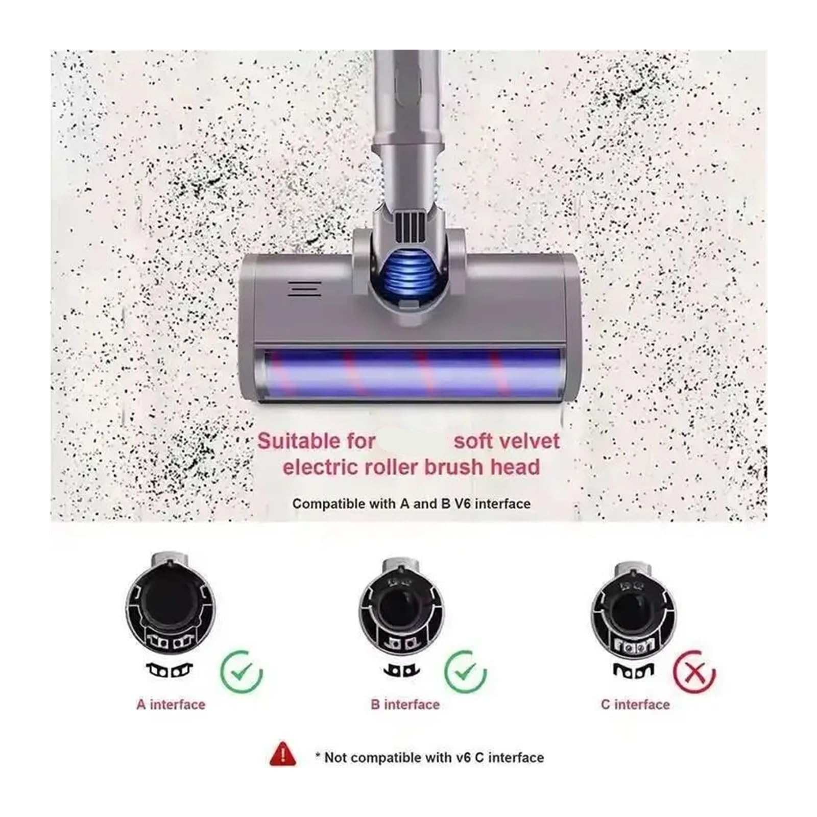 Cabezal De Cepillo, Compatible Con Dyson, V6 DC45 DC62 DC74 DC58 DC61, Repuesto De Cepillo De Suelo Con Cabezal De Rodillo For Barredora Suave De Suelo.
