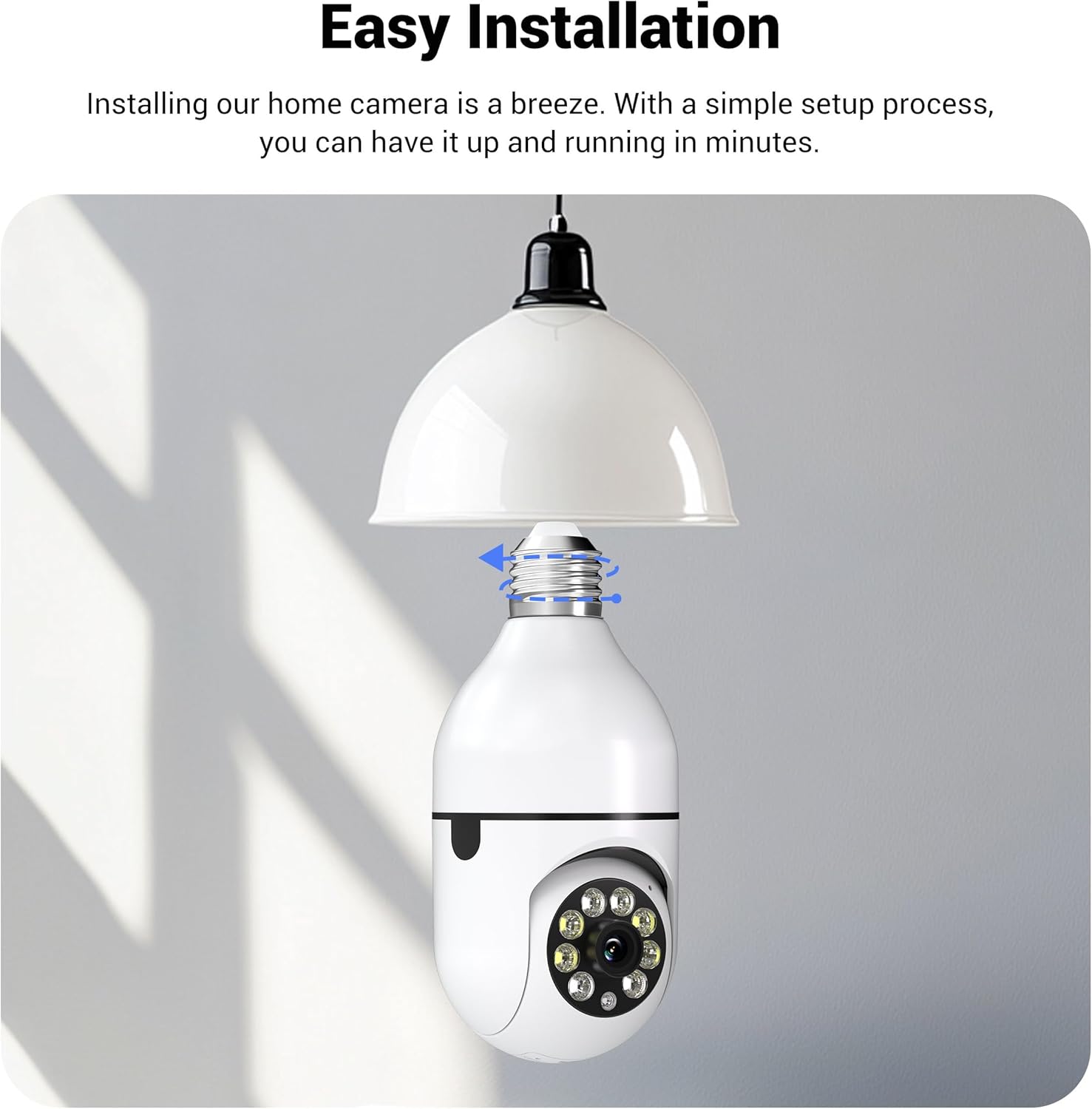 Ease Life D115: Ultimate Screw-in Security Camera with 5GHz Support - 1080P HD, 360  Panoramic Cover, Color Night Vision & Two-Way Talk