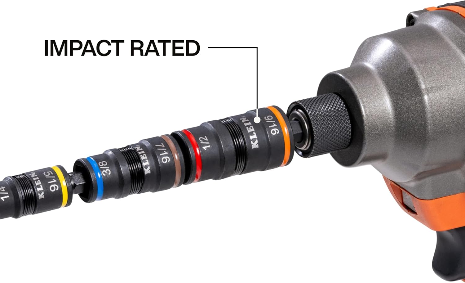 Klein Tools 32933KIT SAE and Metric Impact-Rated Socket Set, 6 Flip Sockets with 12 Hex Driver Sizes, 1/4-Inch Bit Holder, Two Impact-Rated 5-Inch Shafts