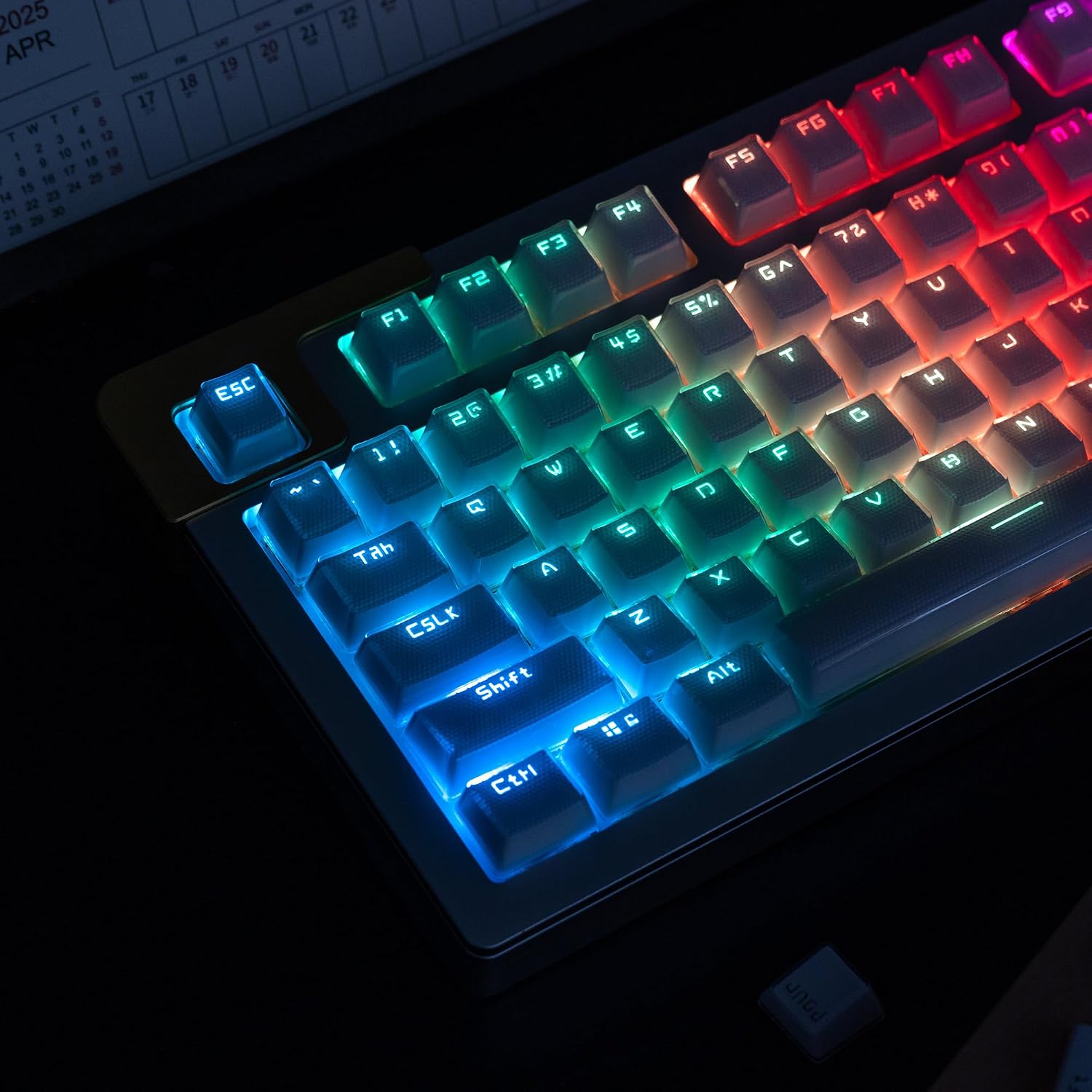 mintcaps Crystal Jelly White Keycaps, Shine Through Translucent Custom Keyboard Keycap Set 134Keys, OEM Profile Keyboard Key caps for 60%/65%/75%/80%/95%/100% Cherry Gateron MX Mechanical