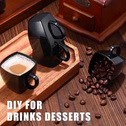 Miniatura 4 de Amyhill 100 tazas de té desechables, mini taza de té de plástico a granel con asa, taza de café de plástico duro, taza de café cuadrada desechable