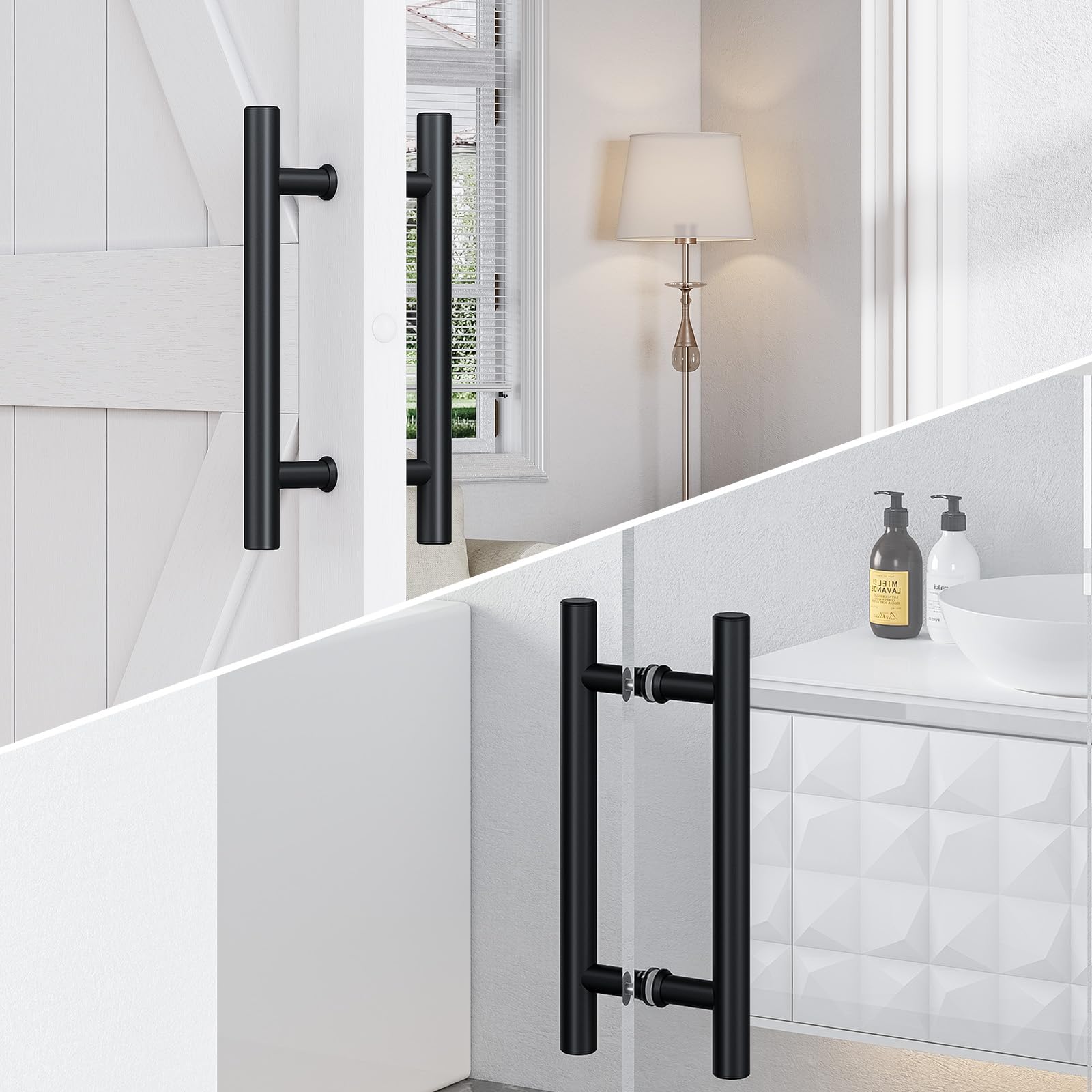 SMARTSTANDARD Sliding Barn Door Handle - Black -3