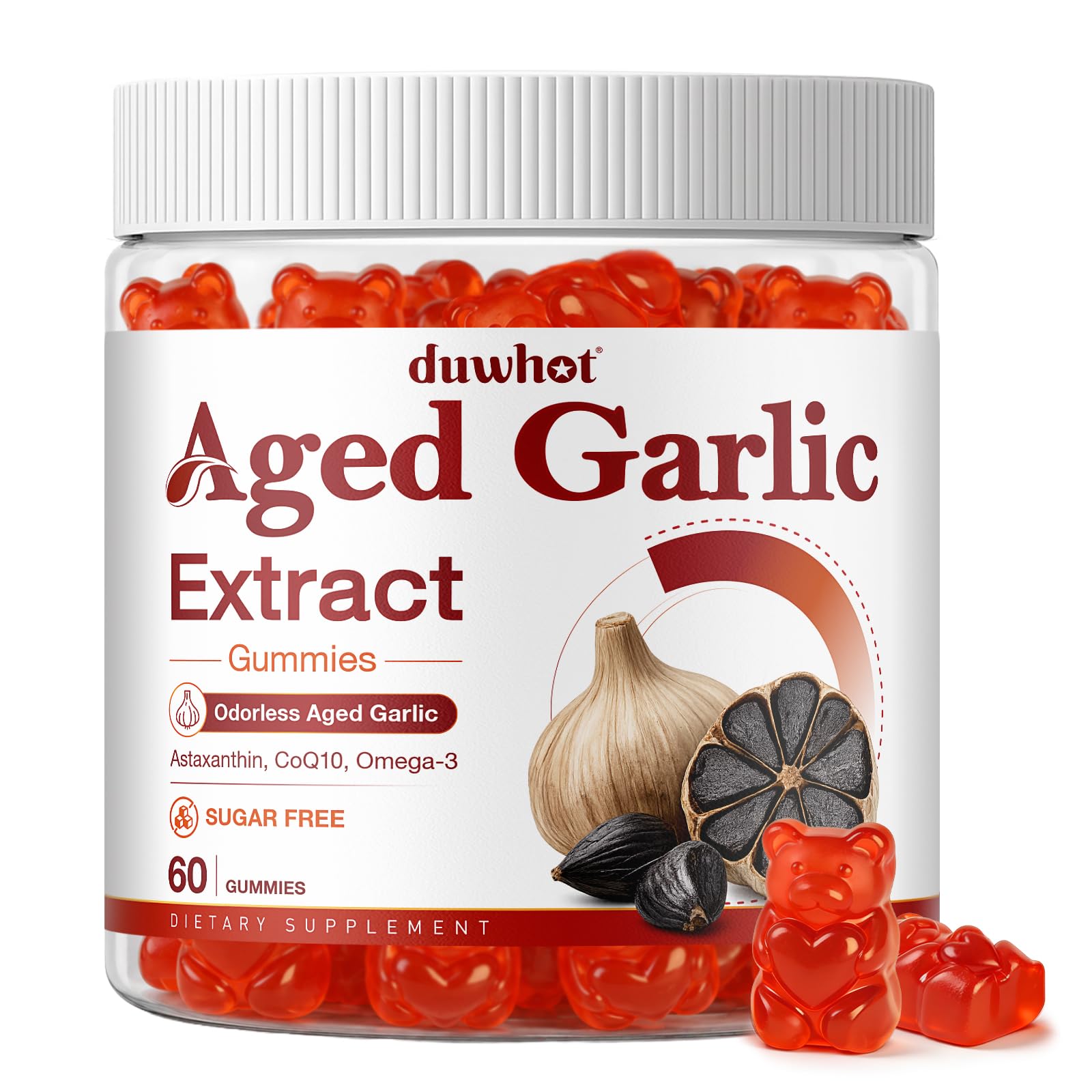 duwhot Aged Garlic Extract Gummies, Garlic Supplements for Adults, 60 ct