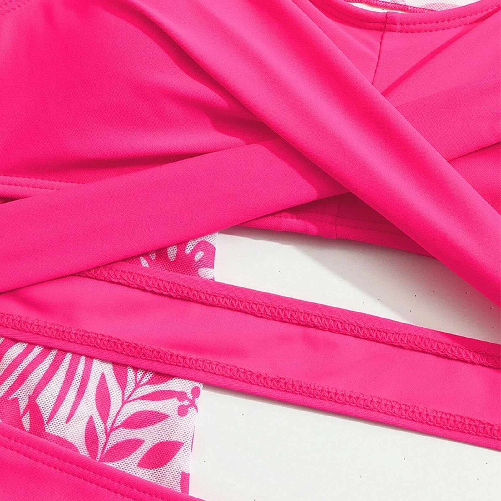 Bikini Girls - Conjunto de baño de 4 piezas para niñas, bikini con funda, protector de rashguard y falda, traje de playa de verano para niños de 7 a 12 años, trajes de baño casuales