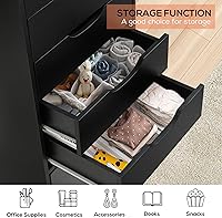 Vista 5 de TUSY Armario de almacenamiento de 5 cajones, organizador de archivos con ruedas, cómoda, armarios de archivo móviles, armarios de archivo