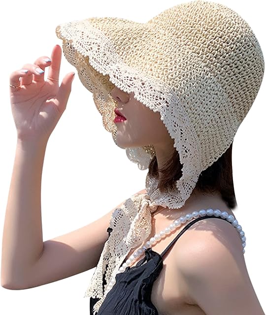 VidFair Womens Straw Sun Hat Floppy Wide Brim Fashion Beach Packable & Adjustable,Rollable Ladies Wide Brim Straw Sun Visor Hat, Summer Vacation Soft Lightweight and Breathable (Beige)