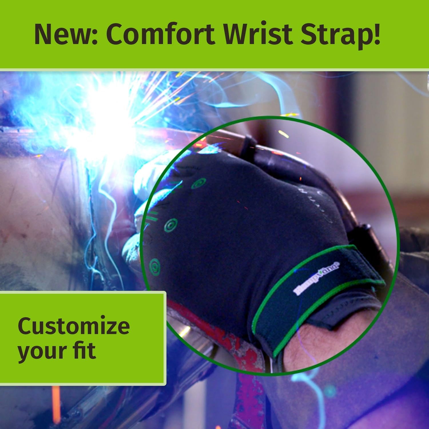 Hempvana Green Relief Arthritis Gloves with Hemp Fibers, Compression Pain Relief, Adjustable Wrist Strap, Non-Slip Grip