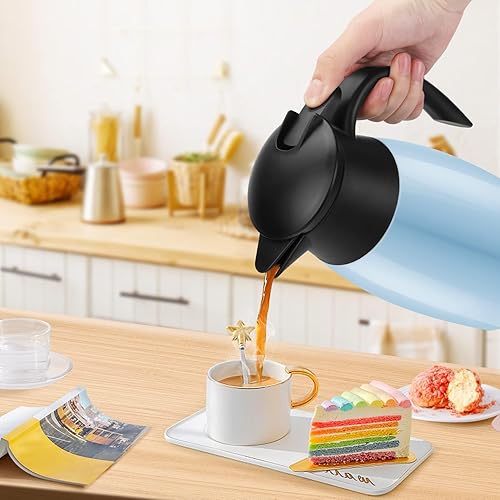 Miniatura 22 de Jarra de café de 70 onzas con aislamiento térmico de acero inoxidable para café, agua caliente, té, bebidas calientes, mantiene 12 horas calientes