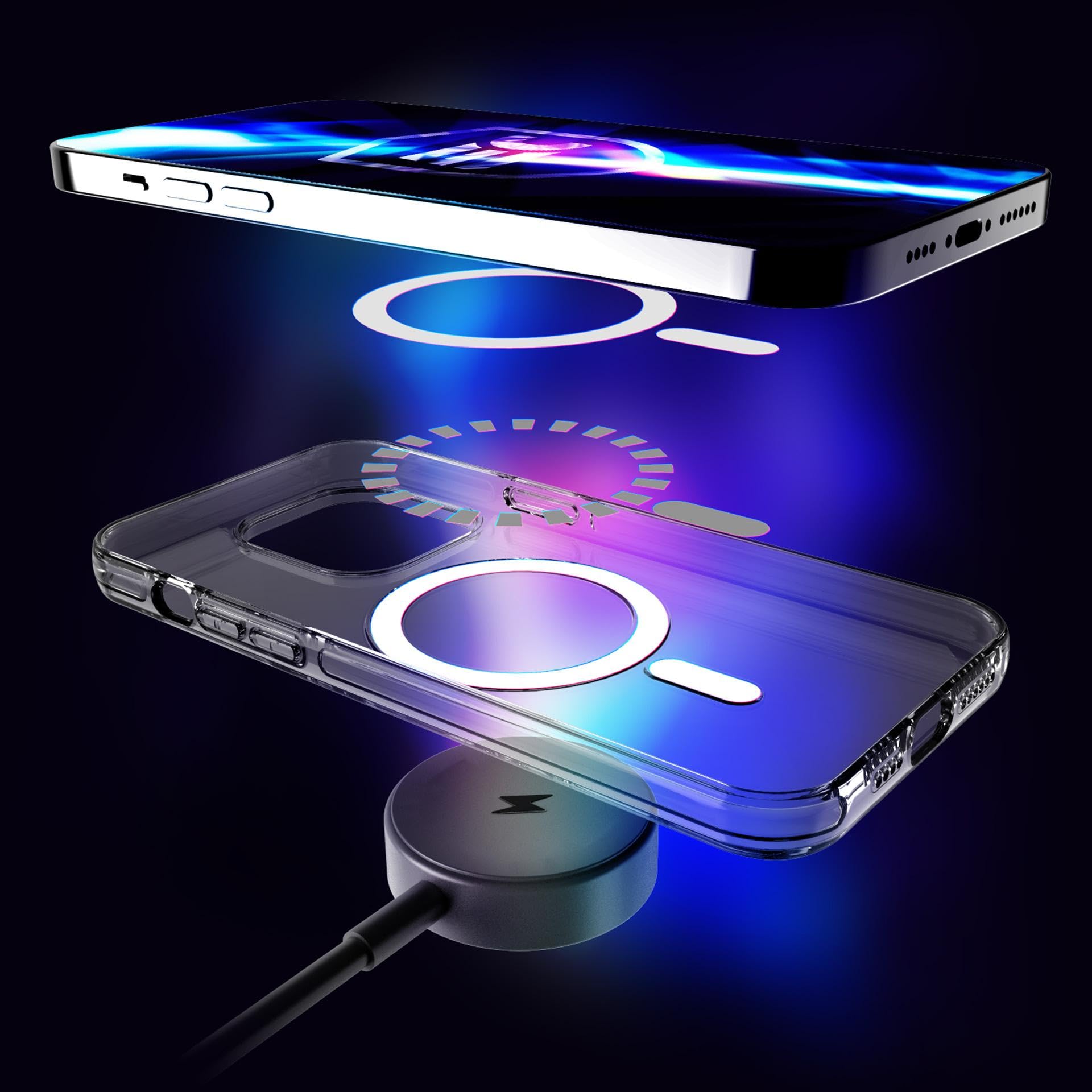 3mk EverClear MagCase Pancerne Etui kompatybilne z MagSafe do Apple iPhone 15 Pro, Przezroczysta Obudowa, Nieżółknące, Amortyzacja Upadków