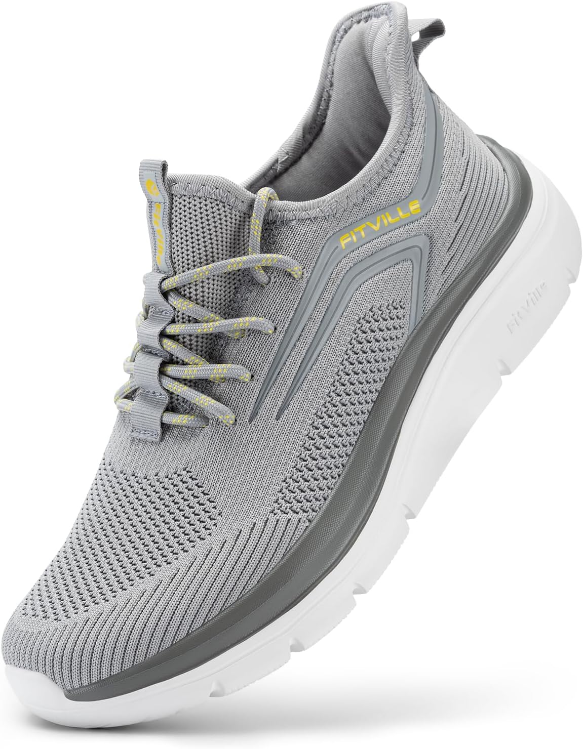– Extra Wide Fit Trainers for Men Slip On Arch Support Road Running Shoes Lightweight Athletic Sneakers for Gym Fitness Jogging Walking