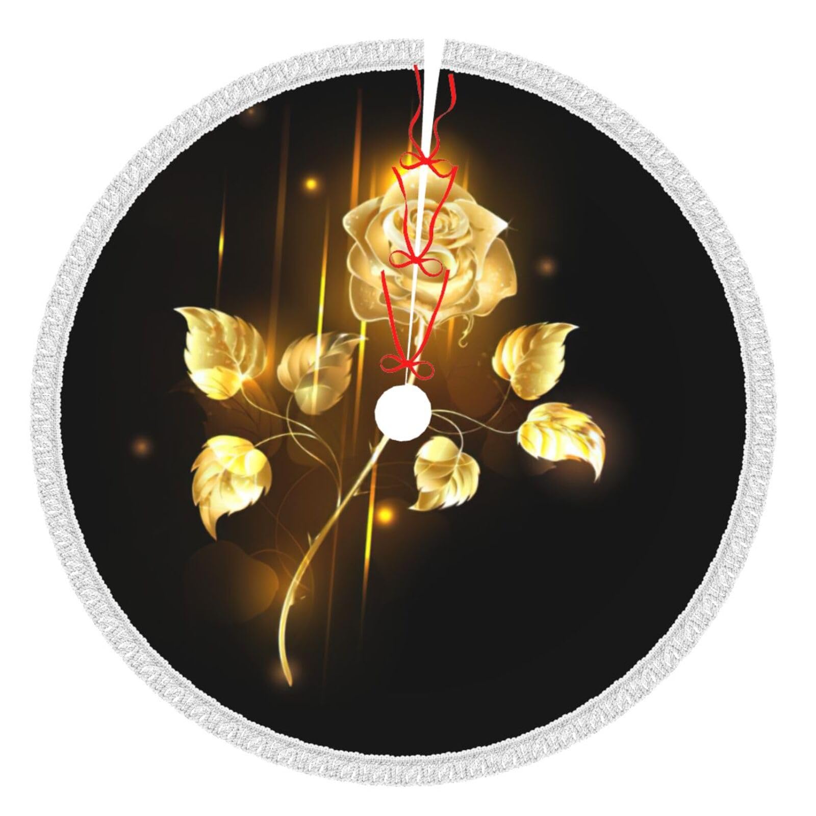 Jupe de sapin de Noël pour cacher le pied tapis rose doré