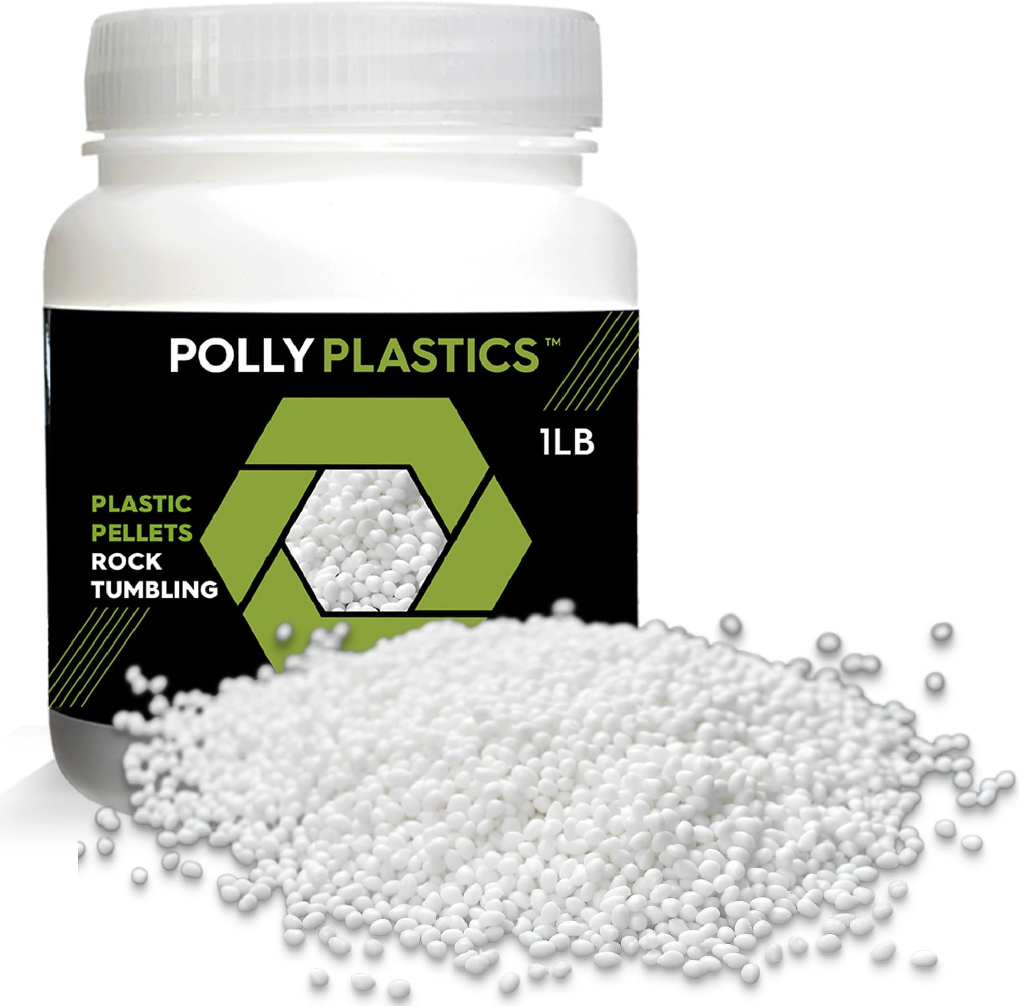 propylene Pellets Rock Tumbling Media. 1 Lb. Rock Tumbler Filler Beads in Heavy Duty Resealable Bag.