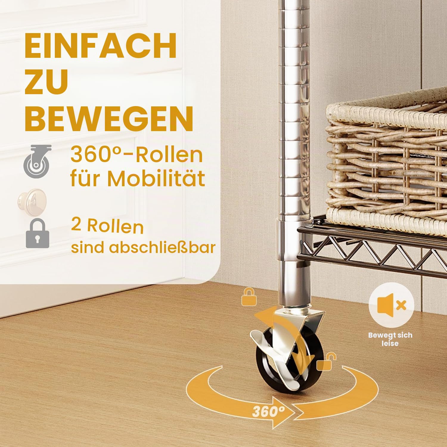 GarveeHome Robuster rollbarer Kleiderständer, Traglast 314 kg zum Aufhängen von Kleidung, freistehender Schrank-Organizer und Aufbewahrung, Kleiderständer mit Rollen, Stangen, Seitenhaken