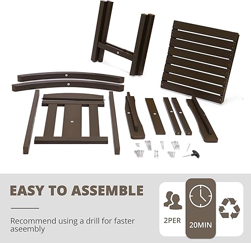 Miniatura 6 de LUE BONA Mecedora para exteriores, resistentes a la intemperie, de polietileno HDPS, resistente a la intemperie, 350 libras, balancín de porche de