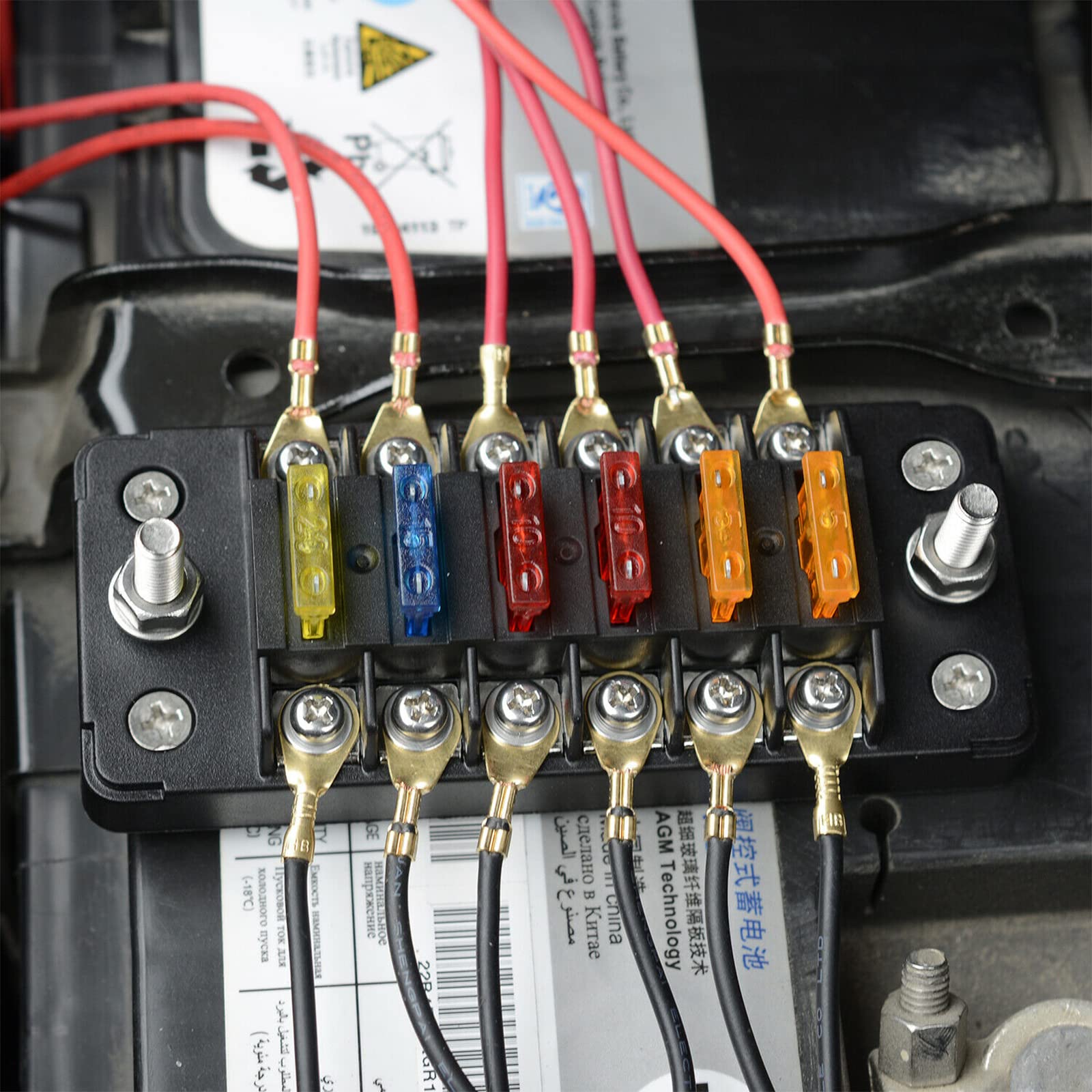 Boîte à Fusibles Automobile 4 Circuits – LED Indicateur, étanche, Pour 6V/12V/24V