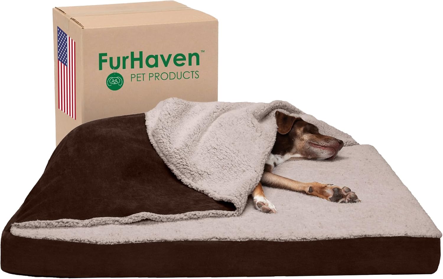 Furhaven Cooling Gel Dog Bed for Large Dogs w/ Removable Washable Cover, For Dogs