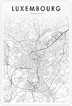 QOGDAF Luxemburg-Stadtkarten-Poster, Wandkunst, Dekordruck, Bild für Wohnzimmer, Schlafzimmer, Dekoration, 30 x 45 cm