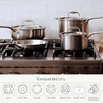 Made In Cookware - 10 Piece Stainless Steel Pot and Pan Set - 5 Ply Clad - Includes Stainless Steel Nonstick Frying Saute Pans, Saucepans and Stock Pot W/Lid - Professional Cookware - Made in Italy