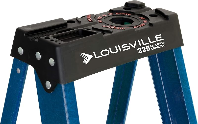 Louisville Ladder W-3215-06 Escalera de fibra de vidrio de 6 pies, tipo II, capacidad de carga de 225 libras