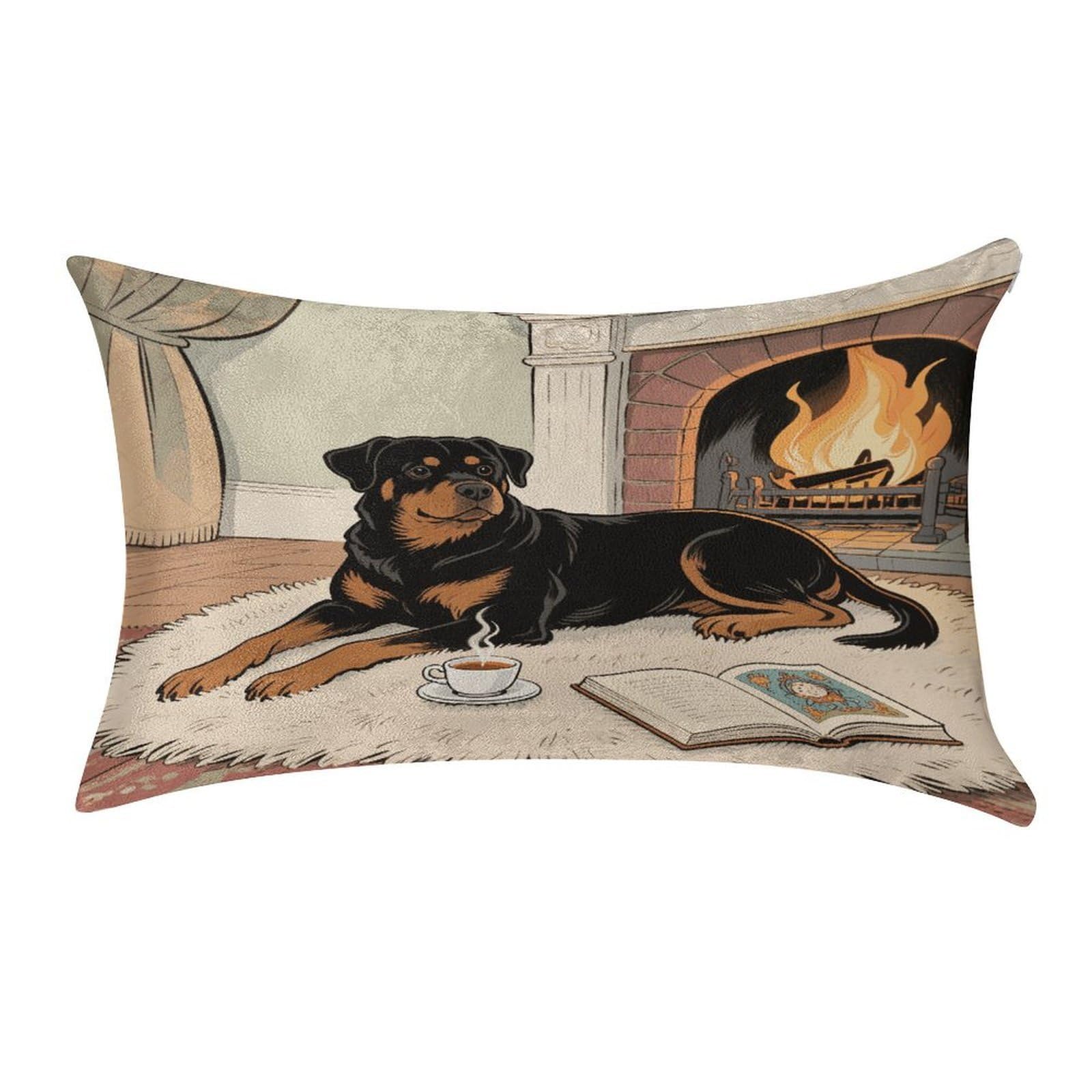 VstaDank Rottweiler Dogs Pillow Covers Rectangular Cushion Case Cozy Decorative Throw Pillowcase Luxury Lumbar Pillow Shells with Zipper Soft Velvet Pillows Shams 12 X 20 in
