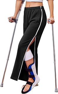 Deyeek Tear Away Pants for Women Post Surgery 2 Side Zippers Sweatpants | with Deep Pockets, Casual, Full Open Bottom, Hip/Knee Surgery Recovery Must Haves