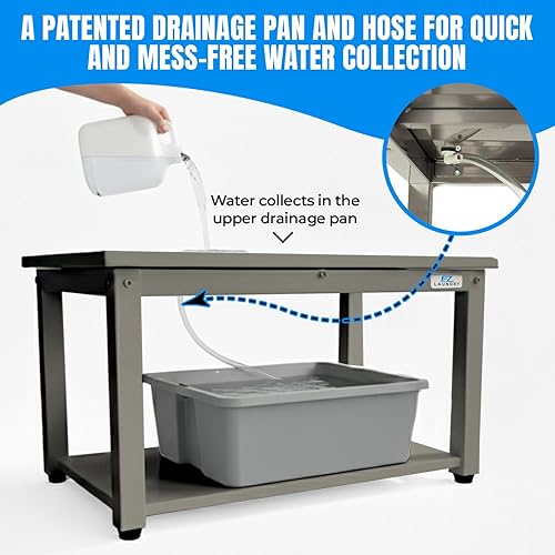 Miniatura 2 de Pedestales para lavadora y secadora, plataforma de acero gris de 24 pulgadas con altura de 16 pulgadas, soporta 800 libras, protección contra fugas,